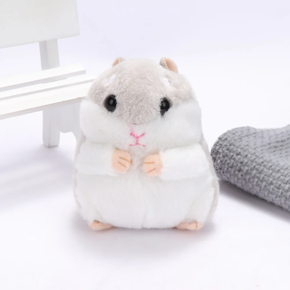 10cm Mini Hamster Plush Toys Kawaii Stuffed Animals Faux Rabbit Fur Fluffy Hamster Doll Pendant for Children Girl Birthday Gift