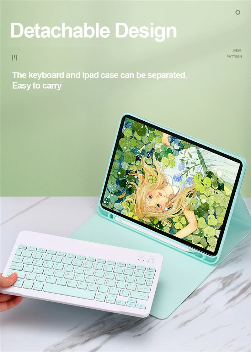 iPad 7th Generation Case with Backlit Keyboard - 19 - Kawaii Mix