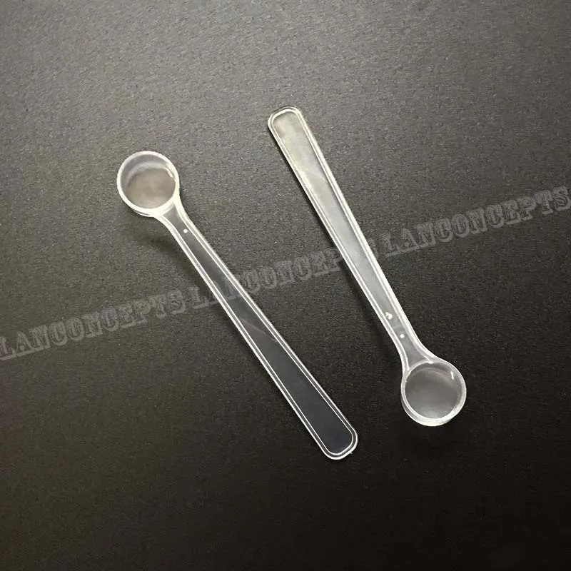 Description Picture 5 of item100pcs/lot 0.5g Plastic Scoop 0.5 gram PP Measuring Spoon 1ML Measure Tool - 70X16X10.5mm white Free shipping