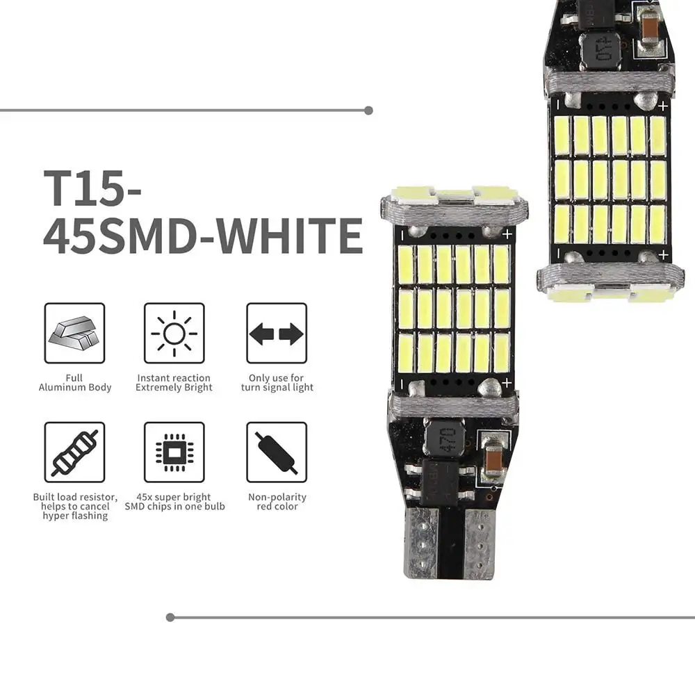 T15 W16W 921 супер светлый высокой мощности 45 SMD 4014 LED Canbus Aucune ошибка резервный