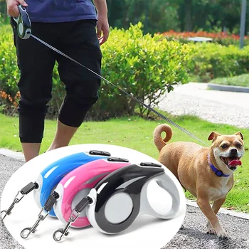 

3M/5M Durable Dog Leash Automatic Retractable Nylon Dog Cat Lead Extending Puppy Walking Running Lead Roulette For Dogs