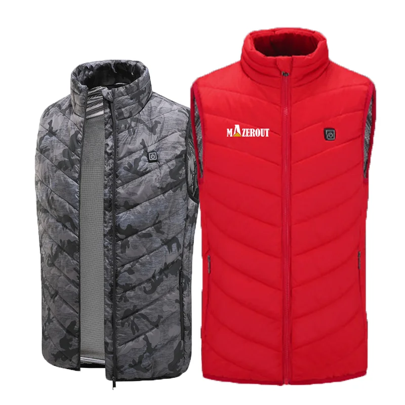 Euro Size s-4XL Men Autumn Winter Flexible Electric Thermal Cloth Waistcoat Fish Hiking Outdoor USB Infrared Heating Vest Jacket