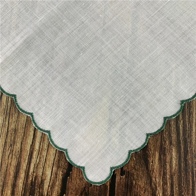 12 Pcs Esküvői Zsebkendőnők Női Zsebkendő Irish Linen Színes Hímzett Fésülött Széle 30*30 Cm - Image 4