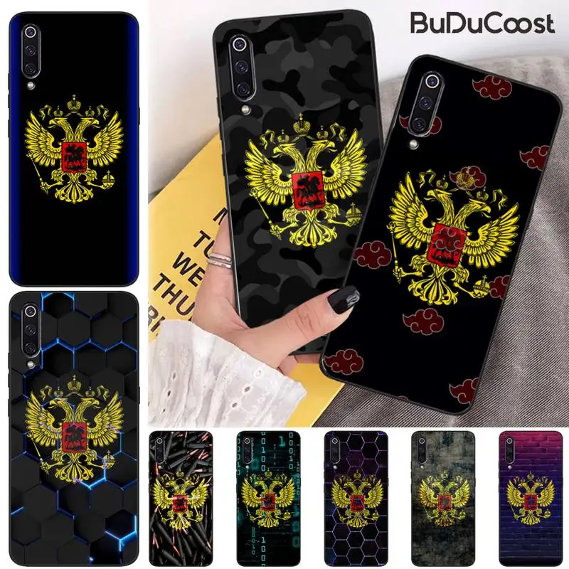 

Manton Russian flag eagle logo Black TPU Soft Phone Case Cover for xiaomi mi 8 9 8SE 9SE 8Lite mix2 2S max2 3 Pocophone F1