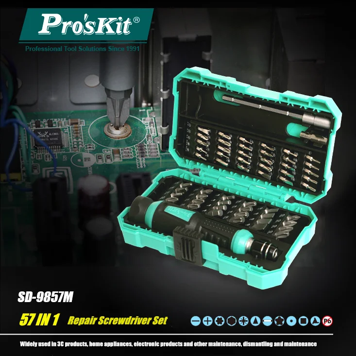 57 в 1 Pros'kit SD-9857m многофункциональный ремонт комбинация отвёрток компьютер мобильный телефон прецизионные отвертки набор инструментов