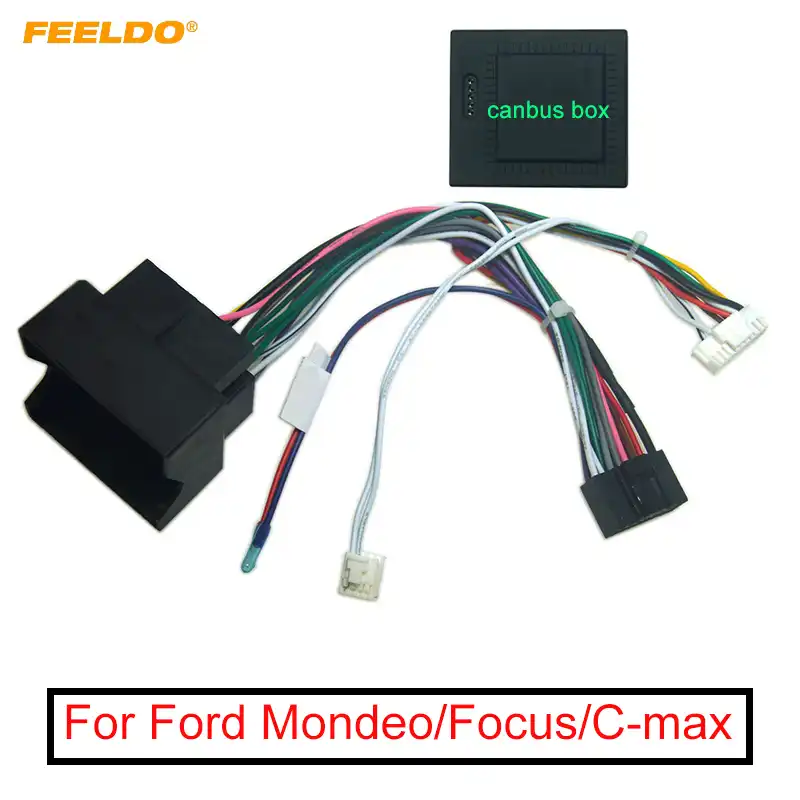 Car Stereo Audio 16pin Android Power Wiring Harness Cable Adapter With Canbus Box For Ford Mondeo 07 10 Focus 07 11 C Max 07 10 Cables Adapters Sockets Aliexpress