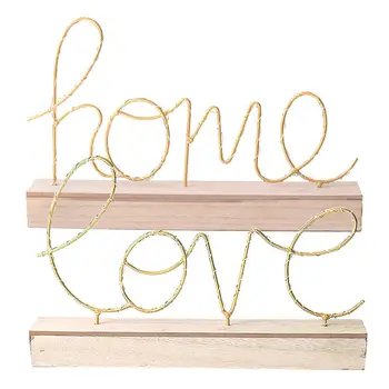 

Wooden LED Light Ornaments Creative LOVE HOME Letters Figurines Children Gift Indoor Bedside Decorative Accessories