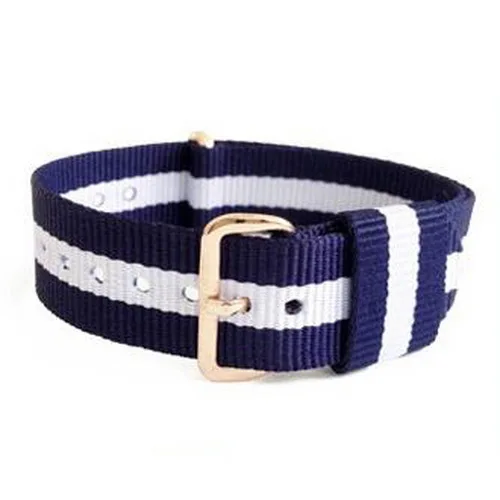 blue white blue Neway 18 мм 20 мм Мужские и женские нейлоновые наручные часы dw ремешок для часов Ремешок из розового золота застежка пряжка для ремня 40 мм 36 мм - Цвет ремешка: blue white blue