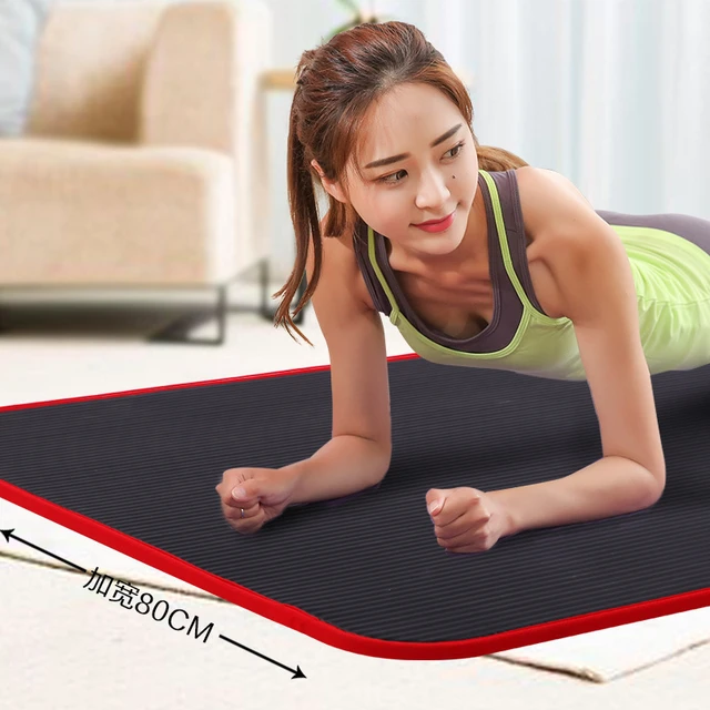 Thickened Women Men Fitness Mats Edge-covered Non-slip NBR Yoga Mat For  Beginners Sports Gym