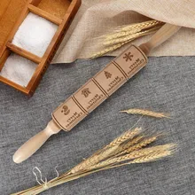 Рельефная Скалка, Рождественская Скалка, Выгравированная резная деревянная Скалка, кухонный инструмент Ornements De Noel, кухонный инструмент