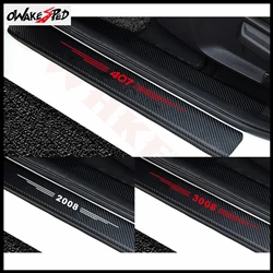 4PCS-Car-Carbon-Fiber-Door-Sill-Decor-Sticker-For-Peugeot-307-206-308-407-3008-208