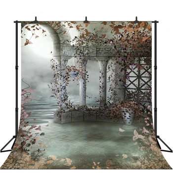 

Fairy Tales For Children Birthday Photography Background Garden Palace Lake Water Backdrop For Newborn Studio Photo