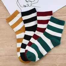 Новая мода женские Носки высокого качества в полоску, из дышащего материала, хлопковые носки без пятки для женщин