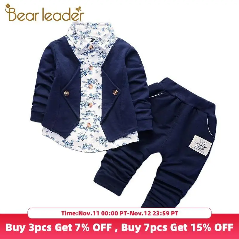 

Bear Leader Kids Boys Floral Clothing Sets 2020 New Fashion Boy Flowers Tracksuits Children Casual Suits Autumn Clothes 1 4Y