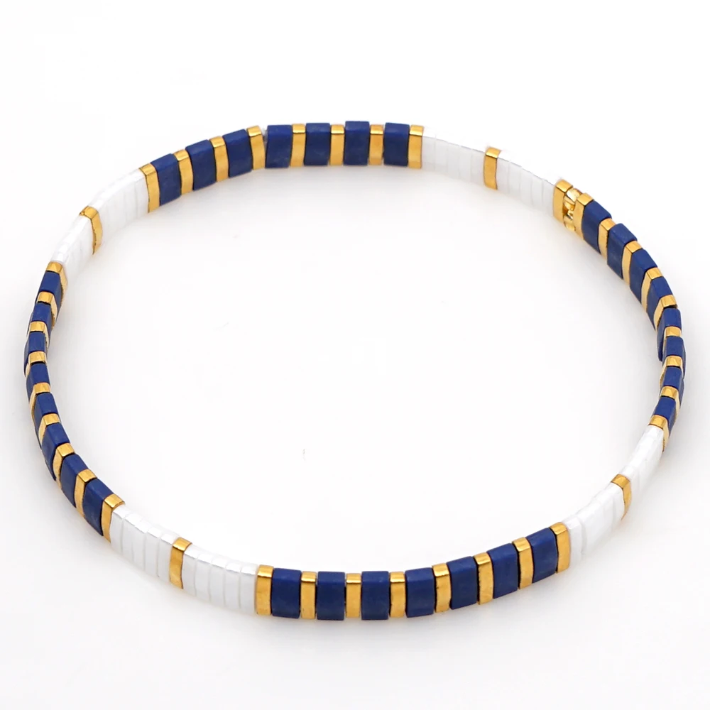 TL-B190032B Bracelet Rttooas Тила бусы браслет для женщин синий MIYUKI ювелирные изделия подвеска Бохо браслеты набор ручной работы Тканые женские модные аксессуары - Окраска металла: TL-B190032B Bracelet