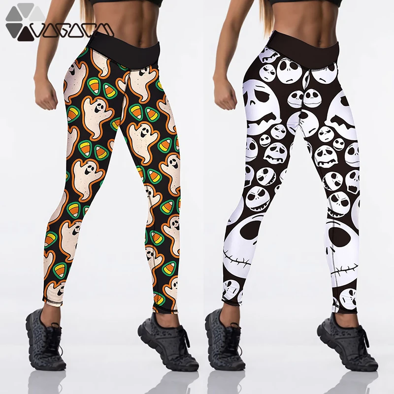 Женские Штаны Для Йоги пуш-ап леггинсы с принтом призрака на Хэллоуин высокая