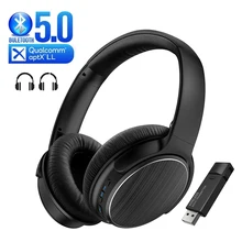 AptX Low Latency Wireless 5.0 Gaming Headphones + Bluetooth USB Audio Transmitter Noise Reduction Earphone Headset for TV PS4 PC