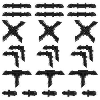 

1/4 Inch Drip Irrigation Accessory Kit Barb Irrigation Connector Lawn Garden Flower Bed Herb Garden Drip System 125 PACK