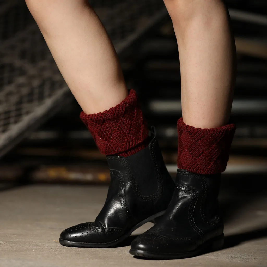 Теплые носки до лодыжки для женщин зима Harajuku мода простой женский зимний теплый вязаный гетры вязаная шапка носки