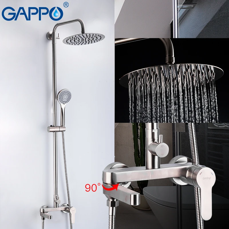 GAPPO 304 набор для душа из нержавеющей стали ванной комнаты Faucetsset холодная и горячая