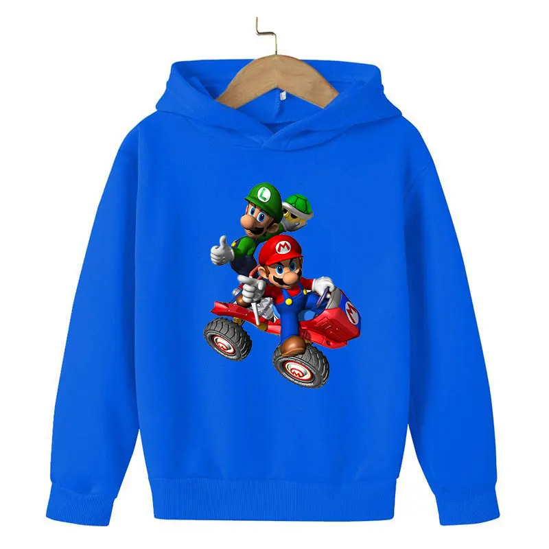 Толстовка с капюшоном для мальчиков и девочек Super Mario одежда подростков костюм в