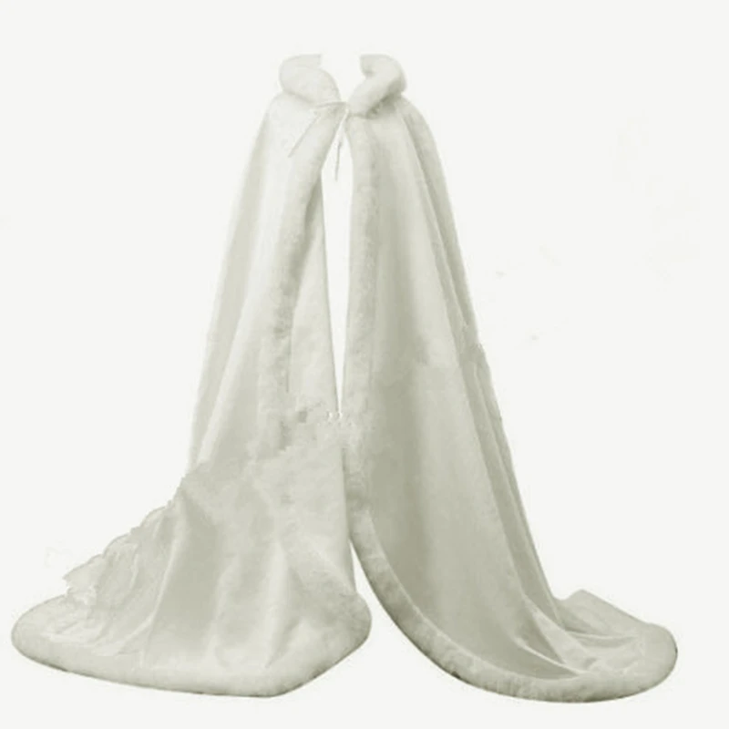 Зимняя теплая шаль Свадебная накидка Потрясающие Свадебные накидки длина до пола идеально подходит для зимней свадьбы на открытом воздухе Свадебная шаль накидки - Цвет: Ivory