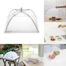 Кружевная сторона 16 дюймов складной Пылезащитный Чехол Съемный и моющийся сетчатый защитный чехол для еды бытовые кухонные принадлежности для хранения