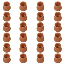 

24 PCS Brown Color Chair Leg Caps With Felt Bottom Round Silicone Chair Leg Covers For Mute Furniture Moving