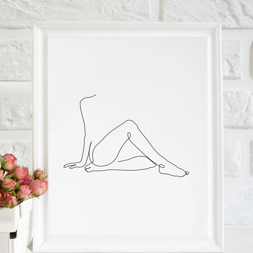 Abstract-Women-Line-Drawing-Nordic-Posters-Prints-Modern-Canvas-Painting-Wall-Art-Flower-Girl-Wall-Picture (2)