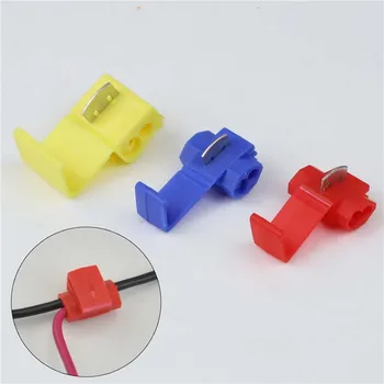 

50pcs Wire Cable Connectors T-Taps & Male Insulated Quick Splice Lock Wire Terminals Connectors Set