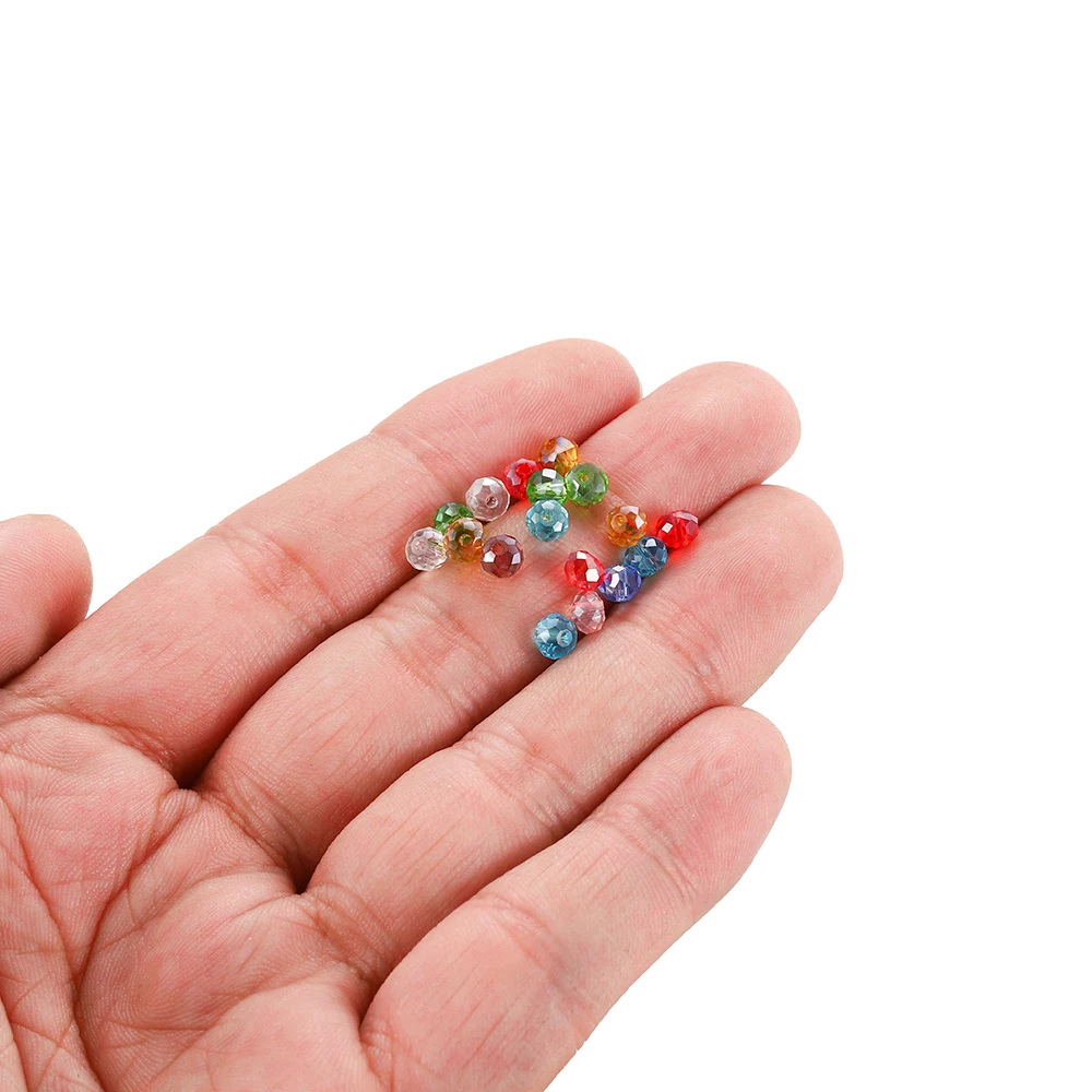 Crystal Glass Beads 70-300pcs 3/4/6/8mm Translucent Czech Faceted Colorful Spacer For DIY Bracelet Jewelry Making Supplies
