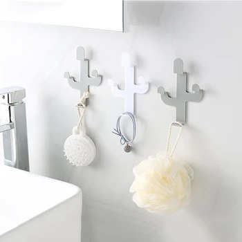 

Cactus Shaped Hooks Wall Door Seamless Hooks Home Kitchen Towel Bag Key Hanger Cactus Shaped Hooks
