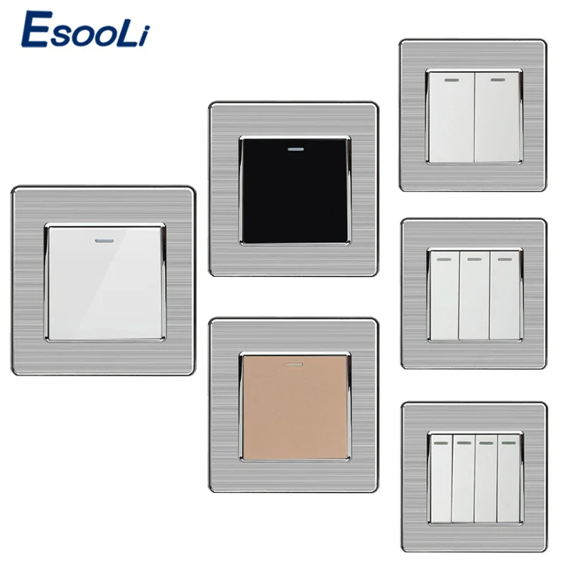  Wall Switches 1/2/3/4 Gang Button LED Lamp Light Switch On / Off Wall Switch Push Button Interrupto - 4000062183338