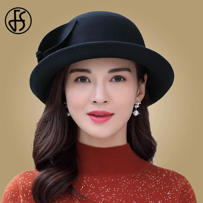 Женская фетровая шляпа трилби FS винно красная с мягкими полями цветочным принтом