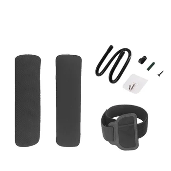 

Adjustable Elastic Wrist/Leg Band Sport Strap+Wall Mount Hanger Storage Hooks+Non-Slip Ring Con Grips for Nintend Switch Joy Pad