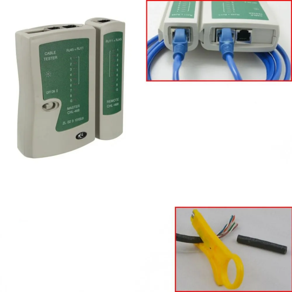 RJ45 RJ11 RJ12 CAT5 LAN Network Tool Kit Cable Tester Crimp Crimper Plier Cutter