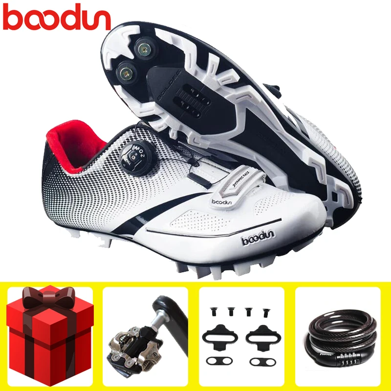 

BOODUN Cycling Shoes add SPD pedal set Outdoor Sports Breathable Non-Slip Shoes Professional Mountain Bike Bicycle Self-Locking