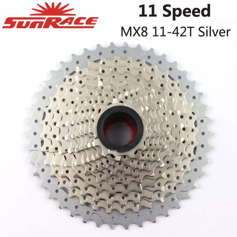 Sunracing 11 скоростной Кассетный Маховик CSMX8 CSMX80 CSMS8 CSRX8 горный велосипед MTB 11-40T 11-42T 11-46T 11-50T запчасти для велосипеда - Цвет: MX8 11-42T Silver