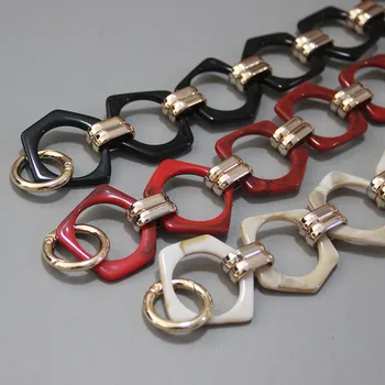 

Women Clutch Purse Chain New Women Bag Accessory Chain Lady Detachable Replacement Acrylic Resin Black Beige Strap