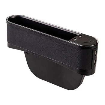 

Car Seat Space Catcher Organiser Storage Box Pocket with Purple Light Belt 4 USB Seat Slit Storage Box Master Driver