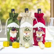 Крышка для бутылки с красным вином сумки украшения дома вечерние Санта-Клаус Снеговик Рождественская упаковка Рождество Счастливого Рождества украшения