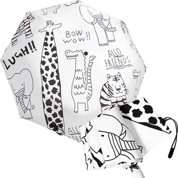 

Parapluie Creativity Cartoon Folding Umbrellas Adult Boys Art Folding Umbrella Sunny Rainy UV Rainproof Protection Umbrella