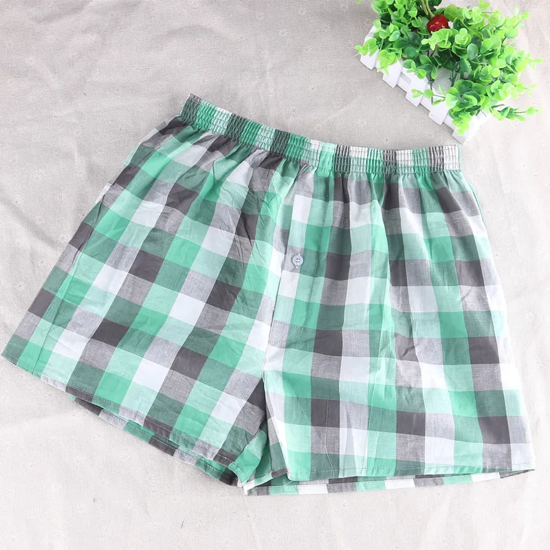 8 Pcs Mens Underwear Boxers Shorts Casual Cotton Sleep Underpants Quality Plaid Loose Comfortable Homewear Asian Size