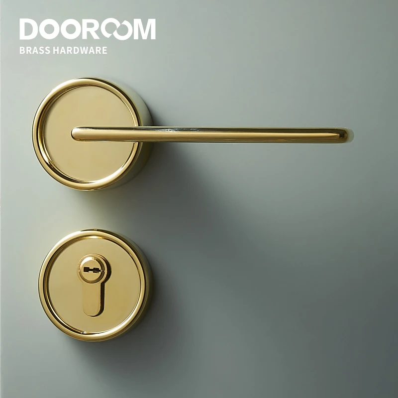 Dooroom латунный дверной замок набор современный черный PVD золотой интерьер спальня
