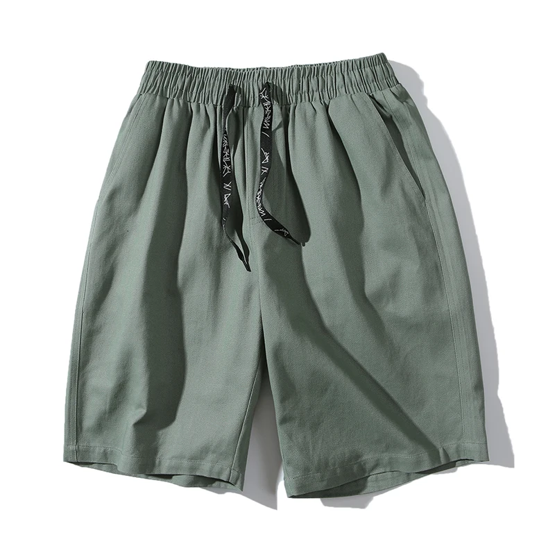 Pantalones cortos de algodón con cintura elástica bordada para hombre, Shorts de chándal, informales, transpirables, a la moda, para correr, para verano