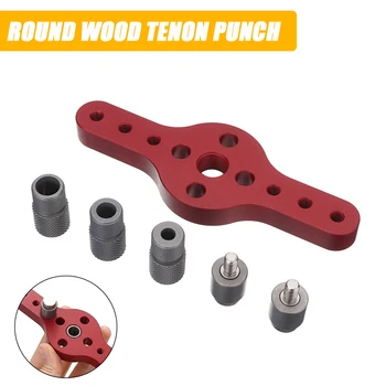 

Adjustable Hole Puncher Punch Locator Woodworking Drill Guide Sleeve Jig Round Wood Tenon Punch with 6/8/10mm Drill Bushing