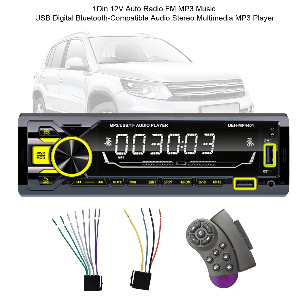 1 DIN Car Stereo Multimedia Video Player  Auto Radio FM MP3 Music USB Digital Bluetooth-Compatible Audio Multimedia MP3 Player