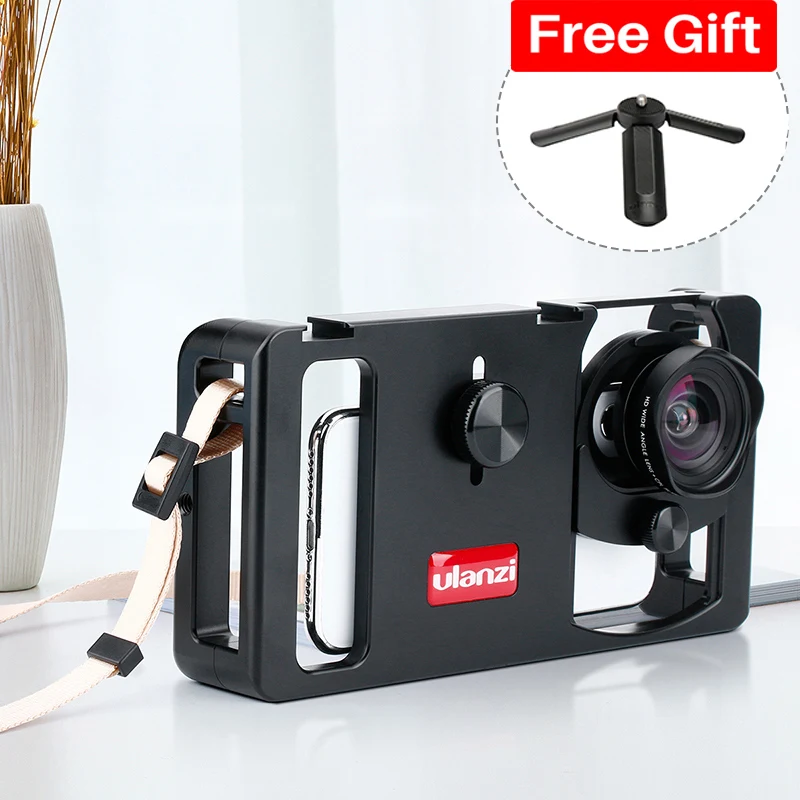 

Ulanzi U-Rig Metal Handheld Smartphone Video Rig Vlog Setup Handle Grip Stabilizer w Phone Lens for iPhone Huawei Videomakers