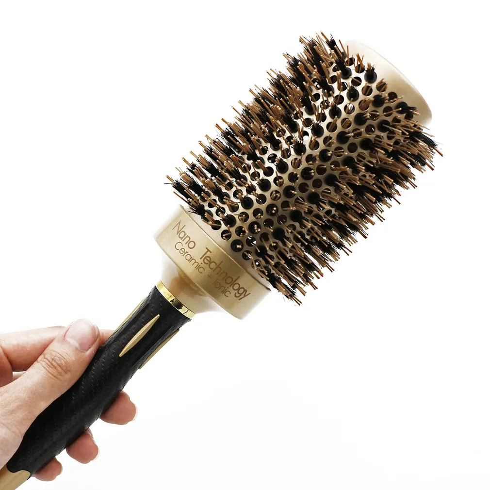 Golden Heat-Conducting Air Bristle Ceramic Roller Comb Curl Roll Style