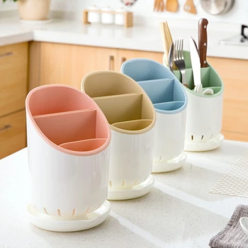 

Creative Kitchen Organizer Multifunctional Utensil Holder Knife Block PP Flatware Storage Box Spoon Fork Kitchen Organizer Rack